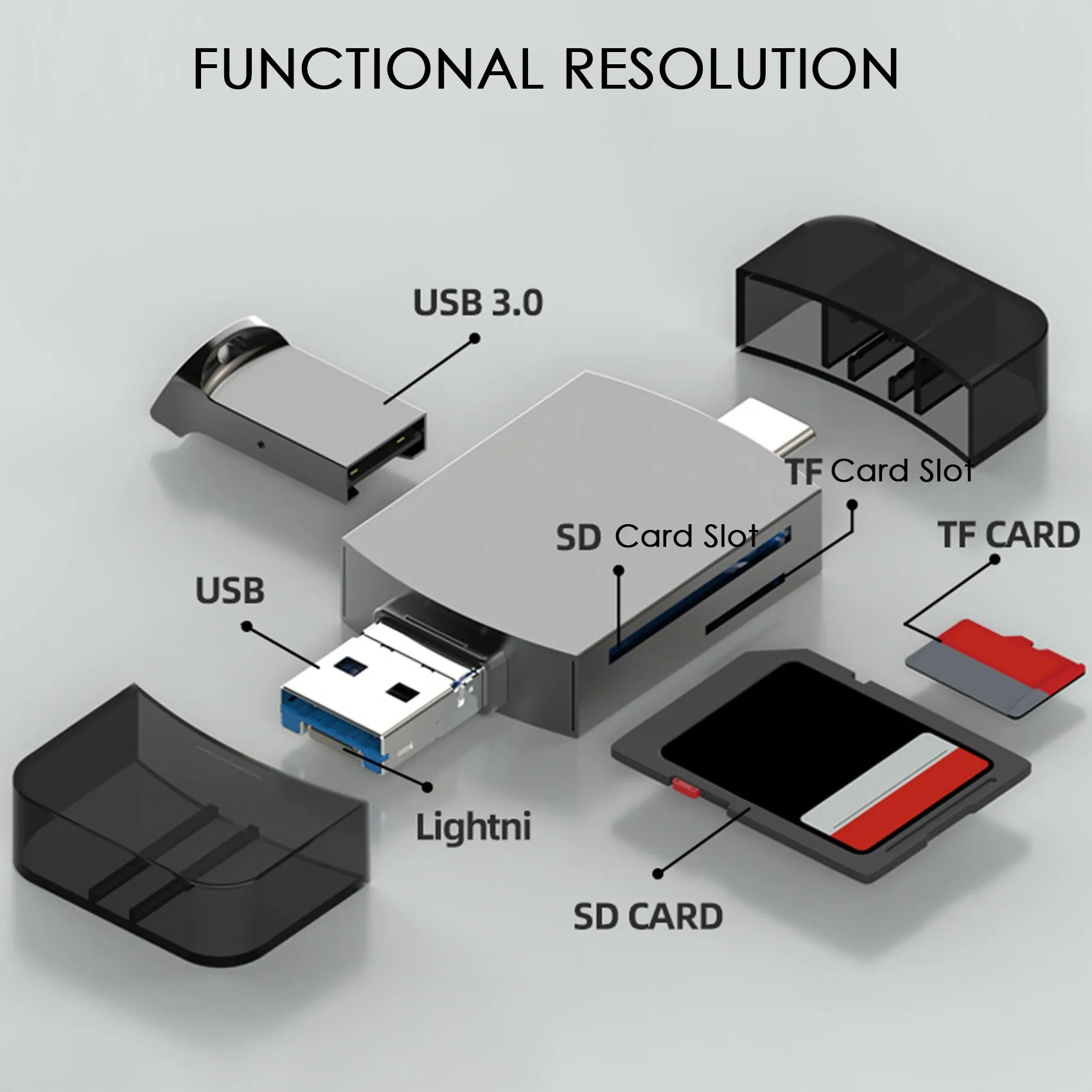휴대용 다기능 카드 리더, TF SD 카드 리더, USB3.0 어댑터, 휴대폰 컴퓨터용
