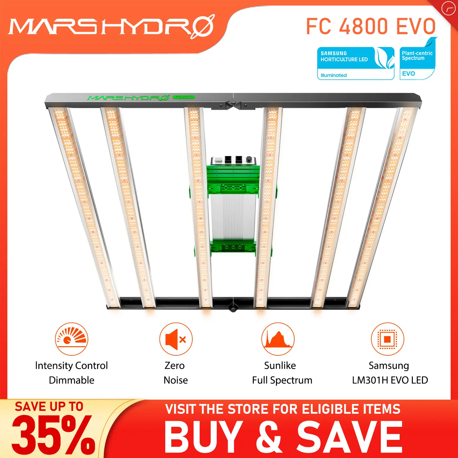 2024 MARS HYDRO FC4800 Samsung LM301H EVO 480W Светодиодный светильник для растений для гроубокса 1,2x1,2 м, полноспектральная коммерческая лампа для выращивания 2024 MARS HYDRO FC4800 Samsung LM301H EVO 480W Светодиодный светильник для растений для гроубокса 1,2x1,2 м, полноспектральная коммерческая лампа для выращивания