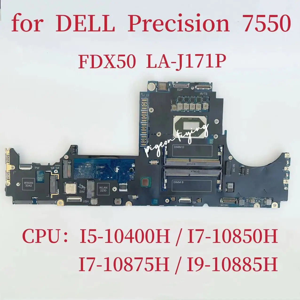 La-J171P Scheda Madre Per Dell Precision 7550 Cpu Della Scheda Madre Del Computer Portatile: I5-10400H I7-10850H I7-10875H I9-10885H Cn-090Nvt Cn-0H7M