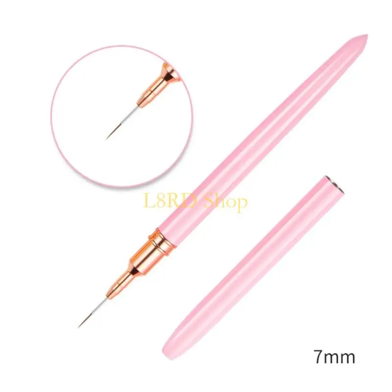 L8RD 5Pcs Art Liner Brushes Set Gel Polish Painting Design Brush Pen Set with Gold Handle for Pulling Lines