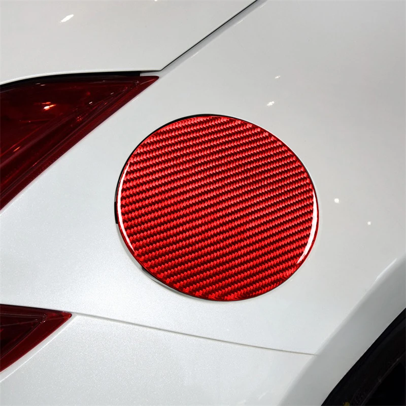 

For Nissan 370Z Z34 2009 2010-2022 Carbon Fiber Stickers Car Fuel Door Cover Overlay Fuel Tank Cap Trim Exterior Car Accessories