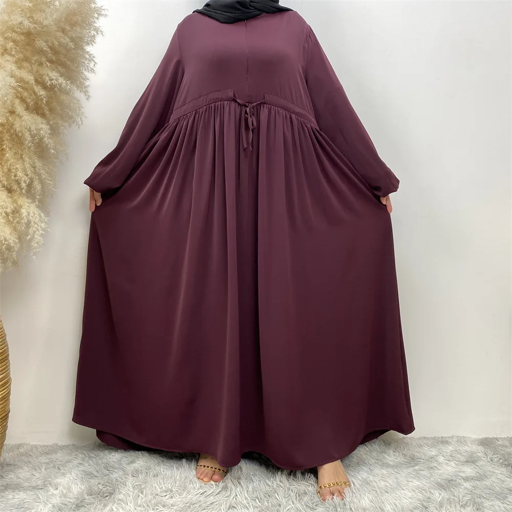 Ramadan Eid Plain Abaya Luxury Dubai Turkey Muslim Hijab Dress Islam Simple Closed Abayas for Women Zipper Dresses Modest Kaftan