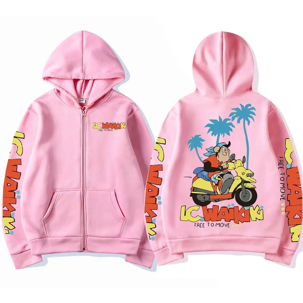 Lc Waikiki Monkey Zipper Hoodie Men Women Brand Oversized Streetwear Sweatshirt Men's Funny Monkey Riding A Donkey Zip Hoodies