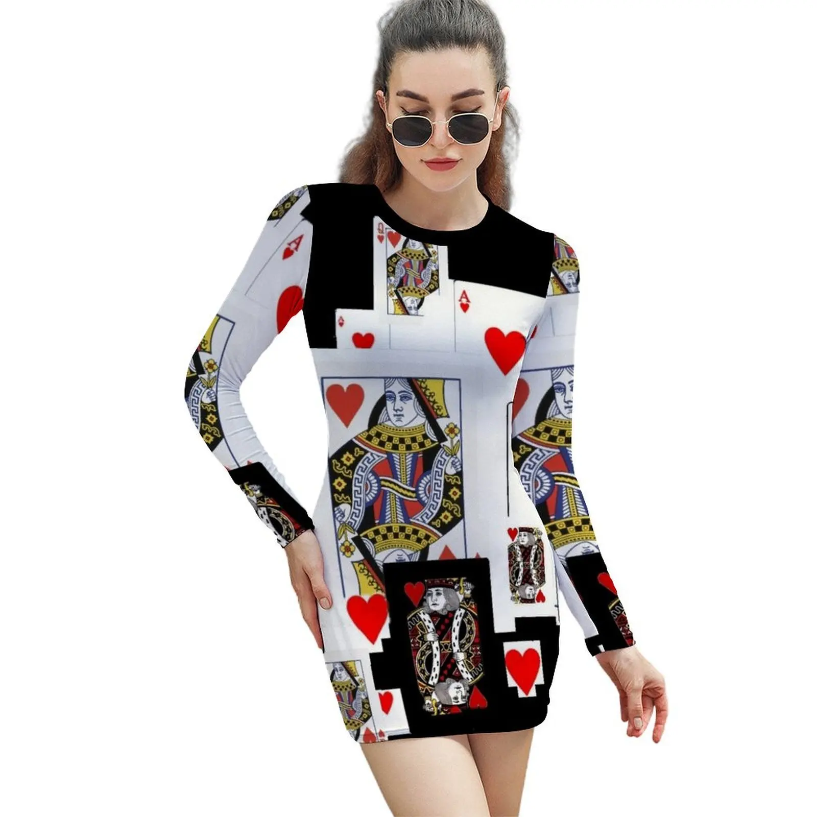 

ROYAL COURT PLAYING CARDS Long-Sleeved Sheath Dress Women's summer dresses sexy dress for women woman dress luxury