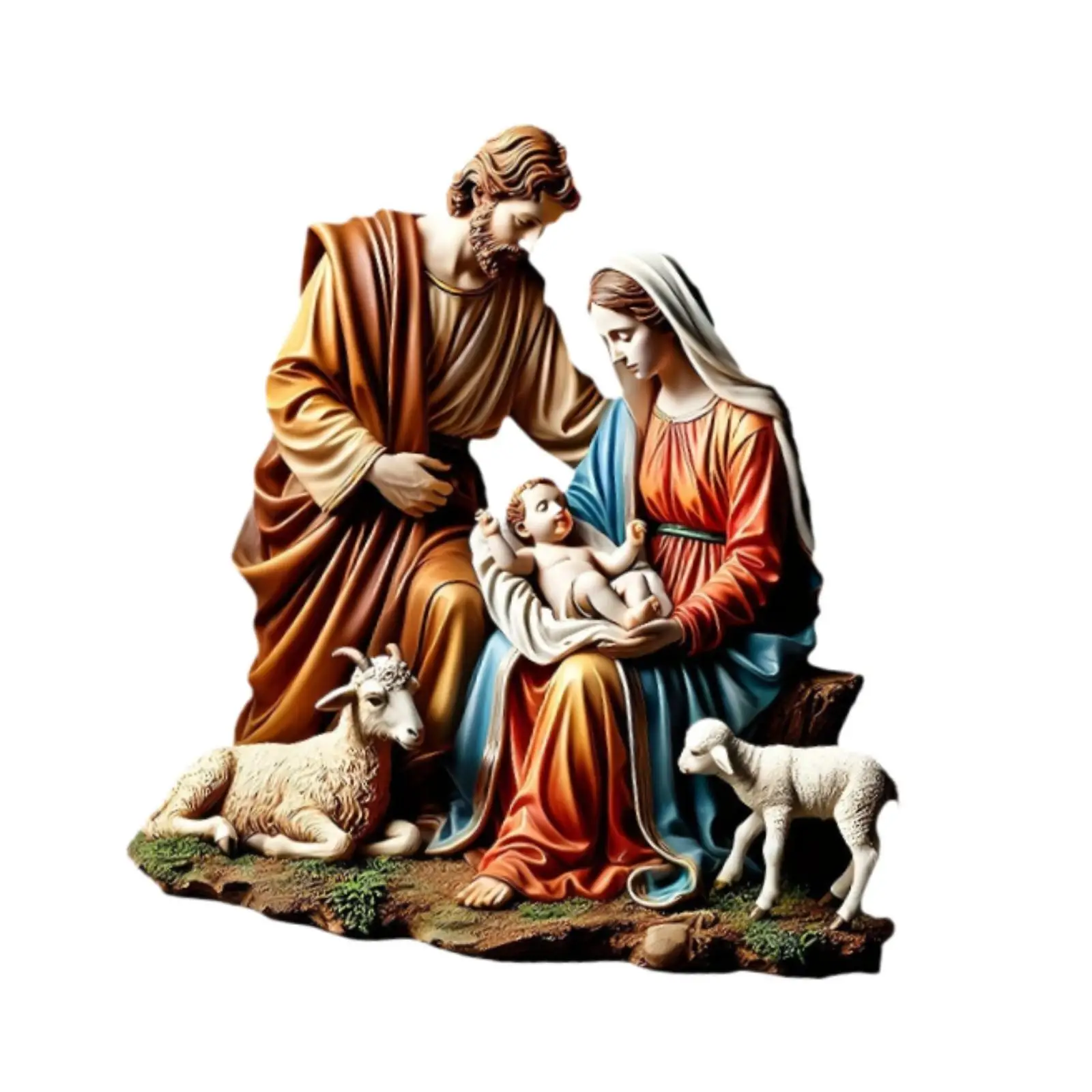 Virgin Mary Statue Ornaments Tabletop Decor Religious Crafts Holy Family Statues