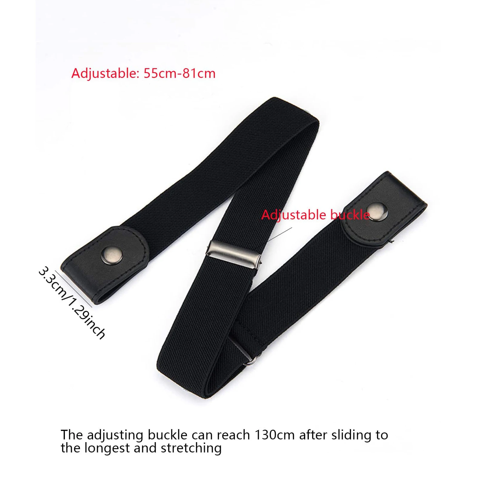 Simple And Fashionable Men'S Belt Elastic Lazy Man'S Belt Women'S Belt Neutral And Seamless Jeans Belt Adjustable Length
