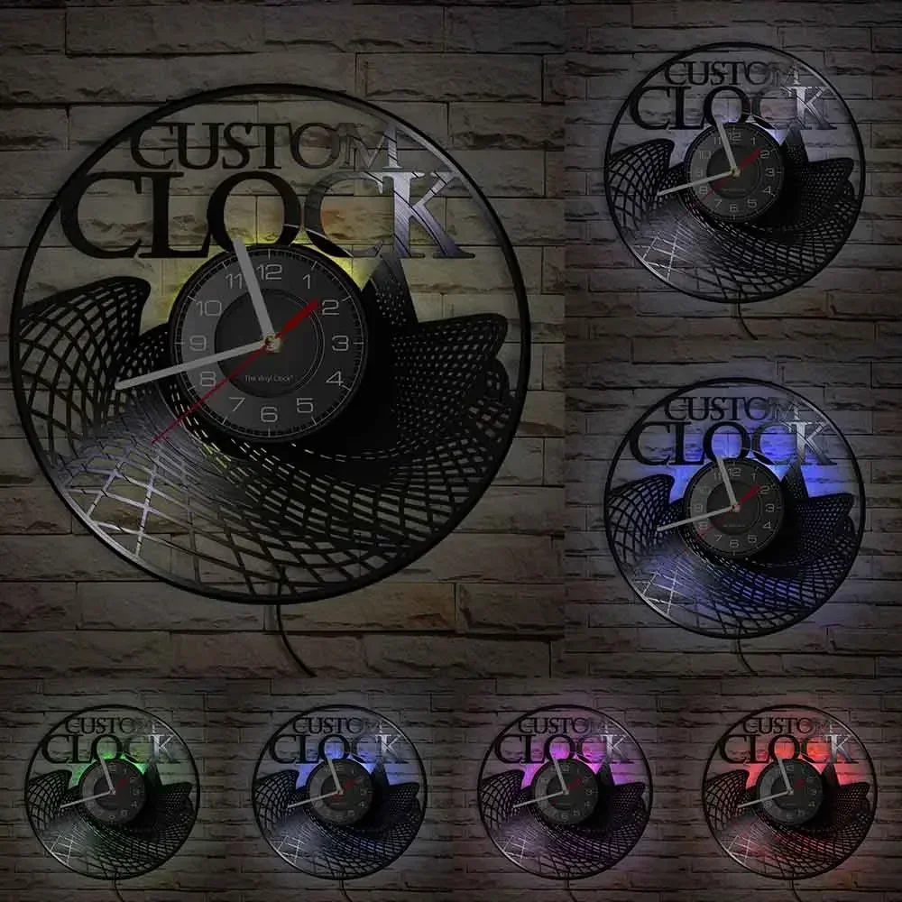 Wall Clock Order Your Design And Personal Personalized Vinyl Clock Vintage Customization Record Watch Timepieces New Year Gift