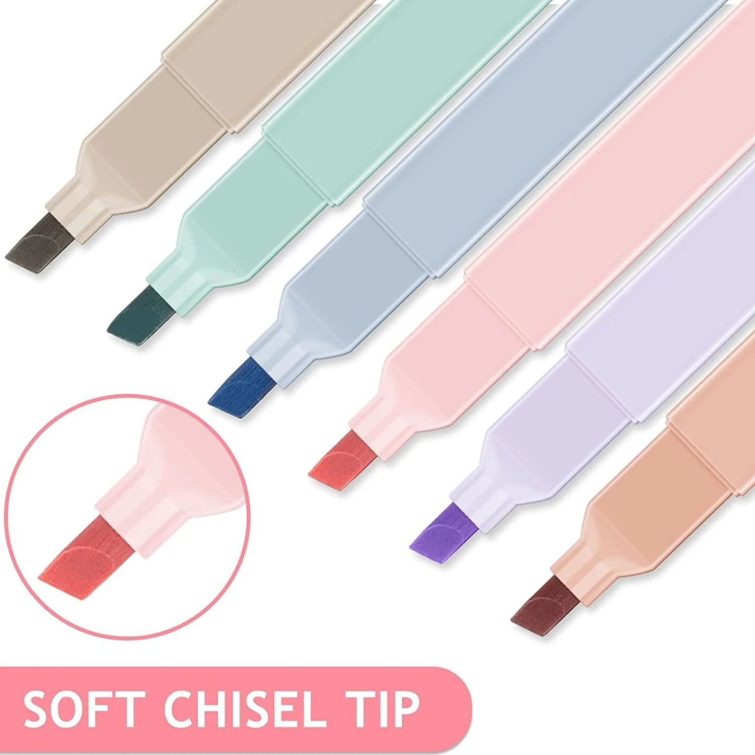 Textmarker, niedliche Pastellstifte, 12 Farben, Bibelstifte, kein Auslaufen, mit weicher Spitze, ästhetische Stifte, Marker, Kawaii-Briefpapier für Studenten – Detail 8