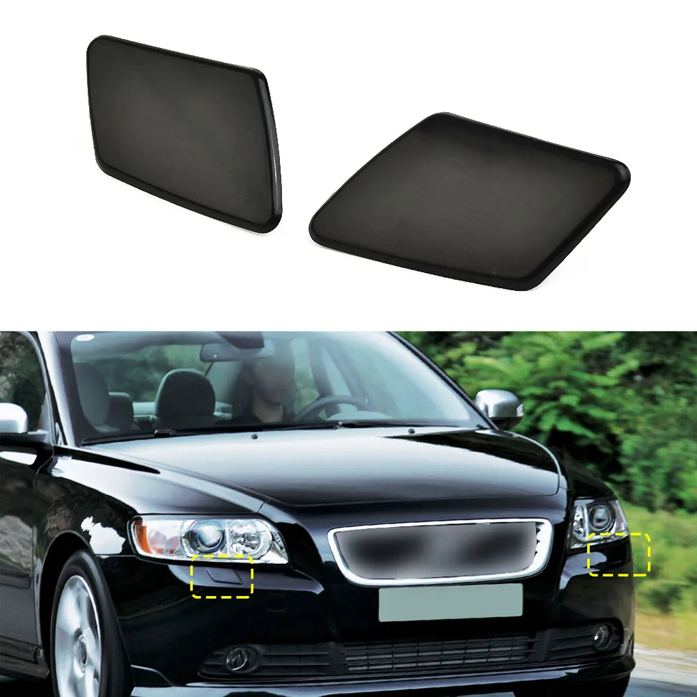 

Left Bumper Headlight cover 1pair Black Right Trim Accessories Flap Cap For VOLVO S40 V50 05-07 Automotive Durable