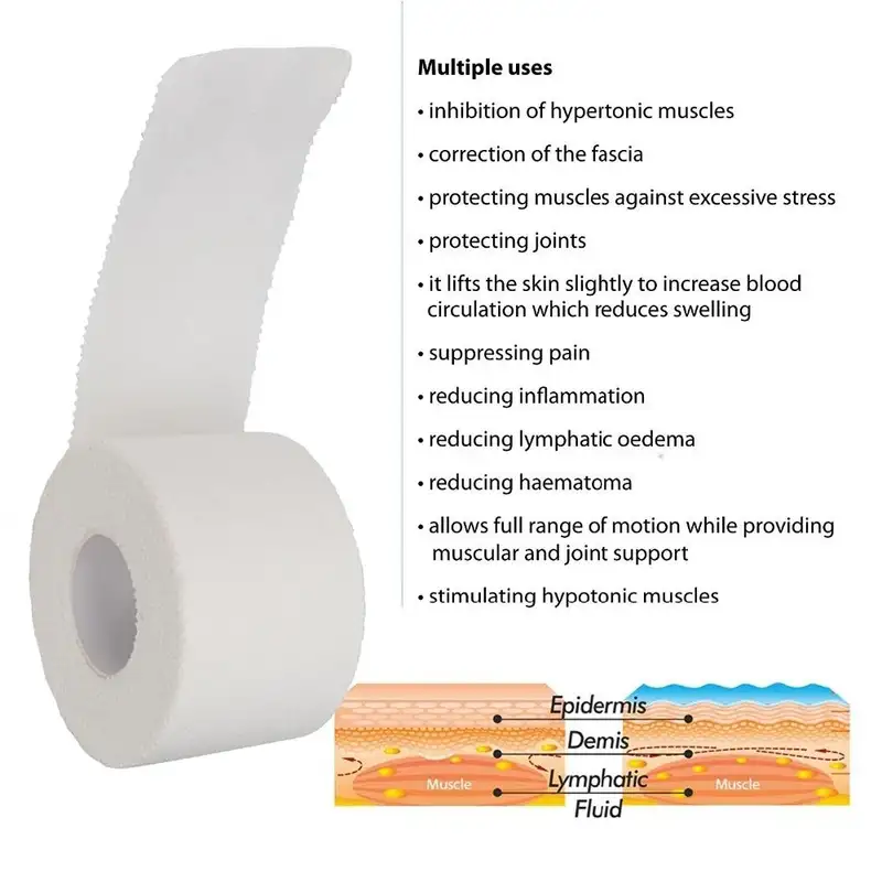 12.5/25/50mm/Roll Medical Waterproof Cotton Premium Adhesive Tape Sport Binding Physio Muscle Elastic Bandage Strain Injury Tape - Image 6
