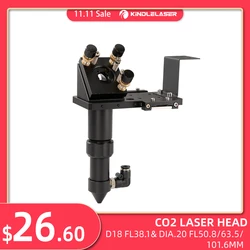 Kindlelaser CO2 Laser Head Dia.18 FL38.1& Dia.20 FL50.8 / 63.5/101.6mm Mount for Laser Engraving Cutting Machine(Black)