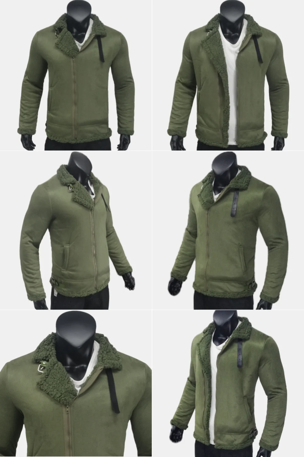 Jacken Mann Winter Verdickte Warme Winddichte Herren Jacken Wildleder Kunstpelz Fleece Futter Oberbekleidung Herrenbekleidung Windjacke – Detail 4