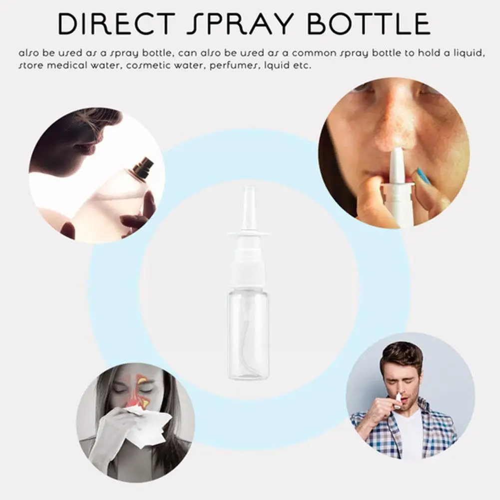 10ml 20ml 30ml Empty Plastic Nasal Spray Bottles Pump Mist Spray Sprayer Refillable Bottle Nose O3D4