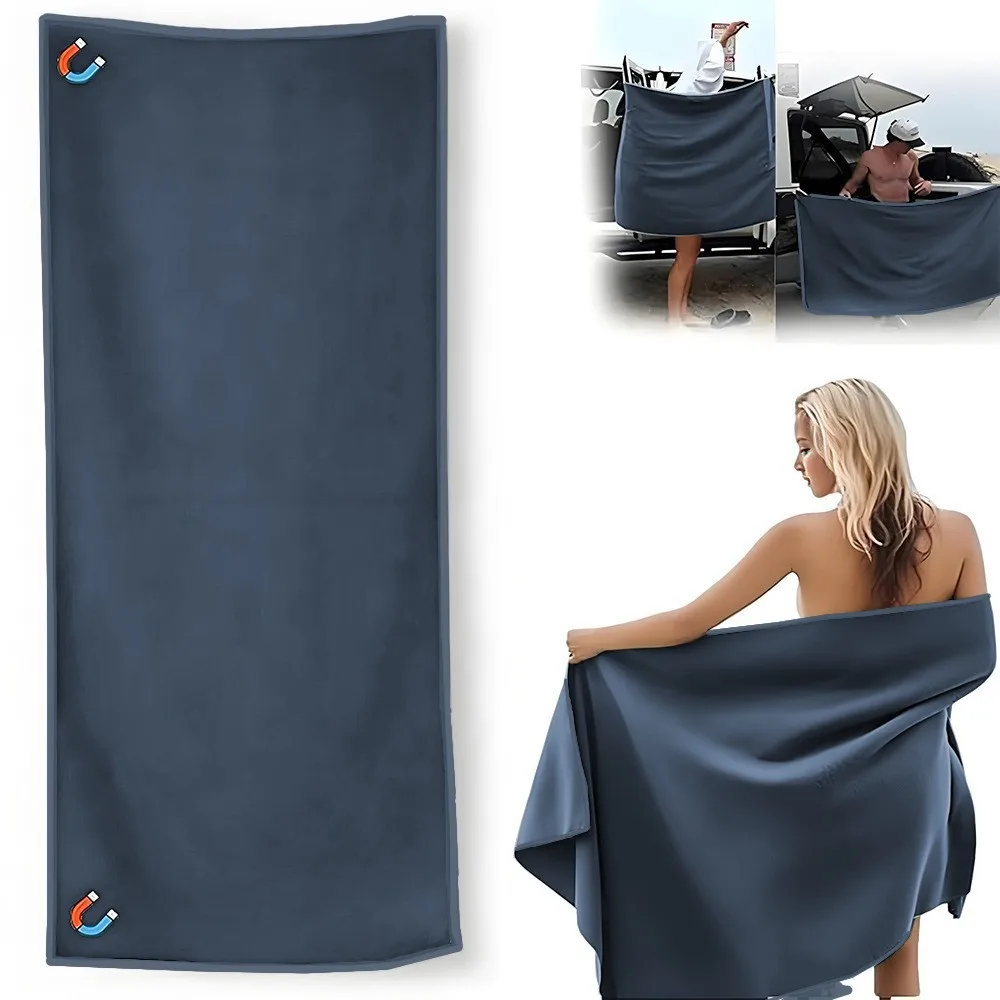 Magnetic Quick-Dry Microfiber Towel for Beach, Yoga, and Fitness