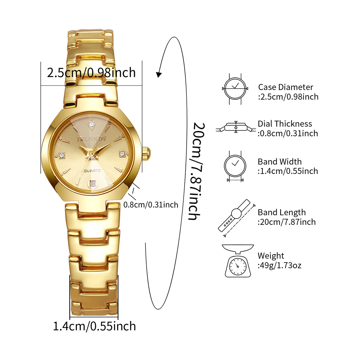 1pcs/set Women's Gift Watch Elegant Fashion Simple Scale Calendar Dial Luxury Bussiness Quartz Watch (Box Not Included)