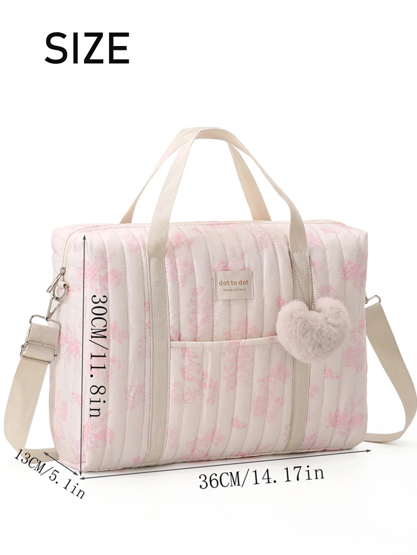 Korean Ins Style Women Travel Luggage Duffel Bag Large Capacity Lightweight Cotton Floral Printing Baby Nappy Bag Diaper