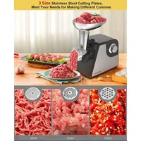 Meat Grinder, 2500W Max Meat Grinder Electric w/Stainless Steel Blade, 3/5/7 Grinding Plates, Sausage Stuffer Tube & Kibbeh Kit 2