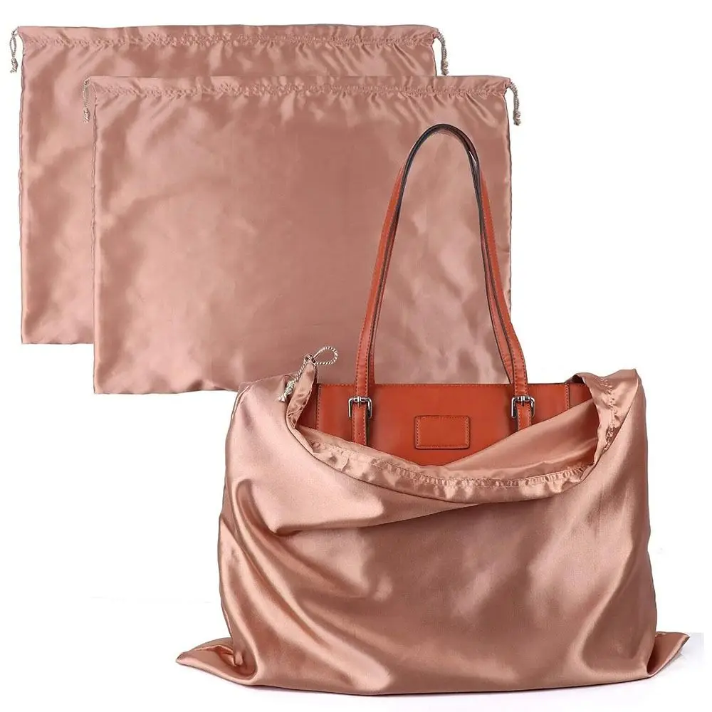 Silk Cloth Dust Bags Fashion Dustproof Travel Drawstring Pouch Thick Dust Cover Storage Bags Handbags