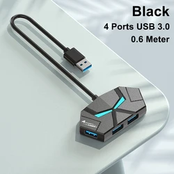 Enhanced USB 3.0 Hub with 5Gbps Speed and Type C Power Port (0.6M 4 - in - 1 Black)
