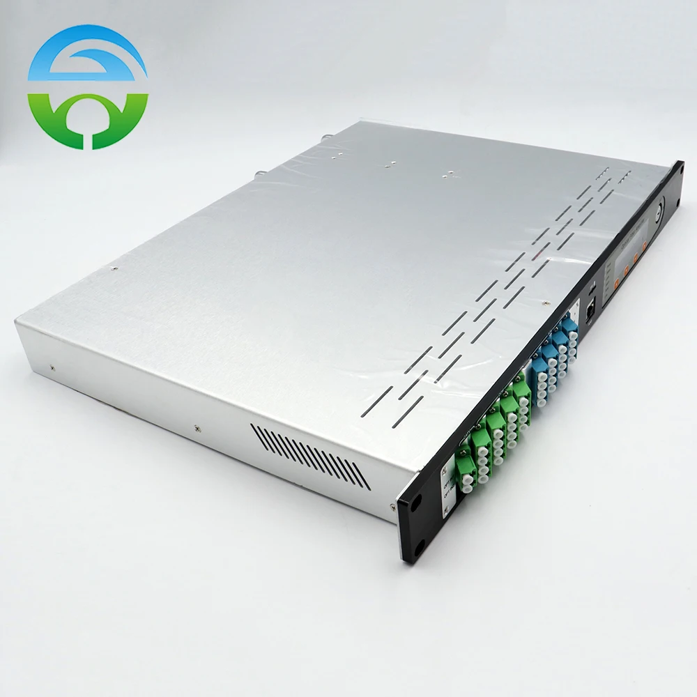 1550nm CATV Optical Amplifer 16x22dBm With WDM LC/APC Dual Power Supply EDFA