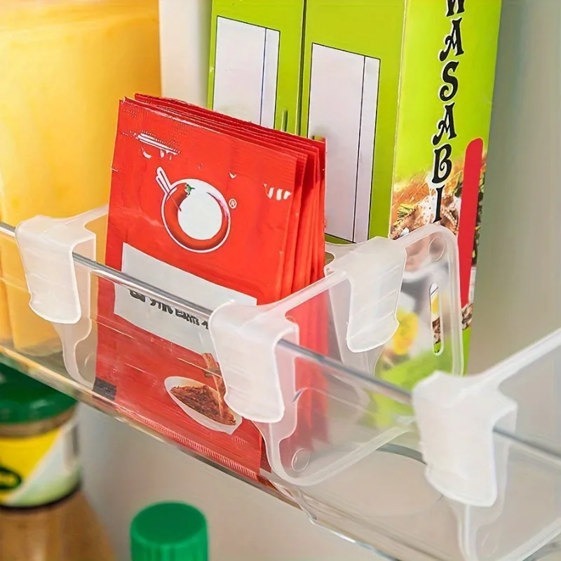 5/10pcs Adjustable Refrigerator Dividers - Multifunctional Clip-On Storage Organizers for Fridge Organization, Shelf Dividers - 3