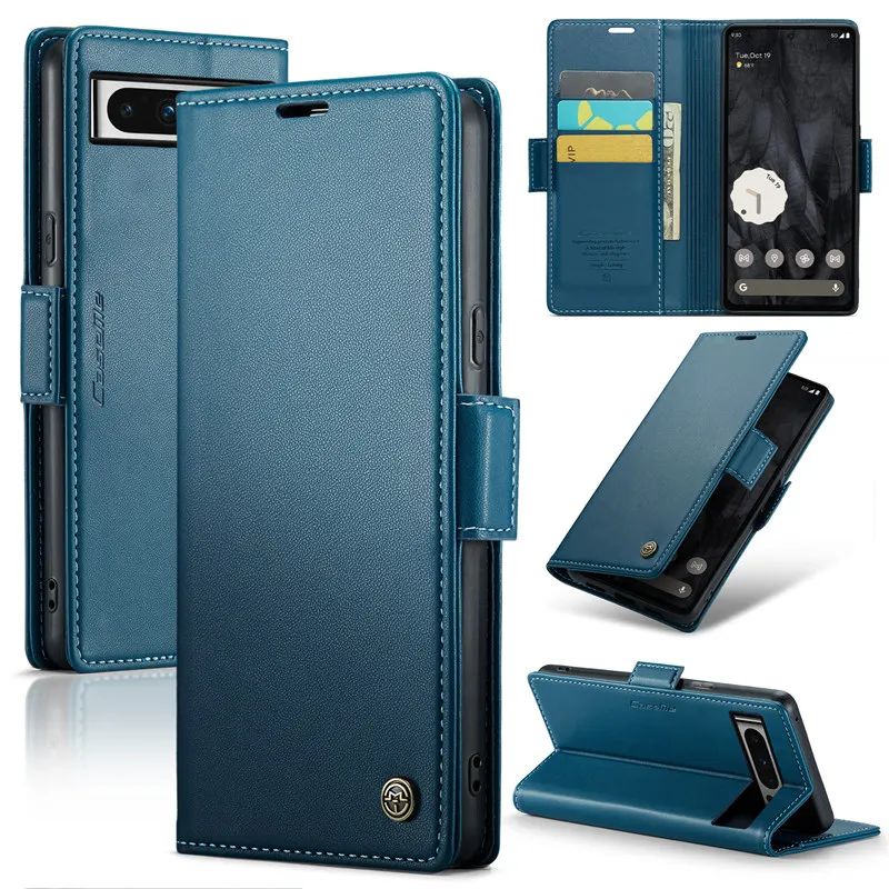 Luxury CaseMe Flip Stand Leather Wallet Phone Case with Card Slots and Book-Style Back Cover