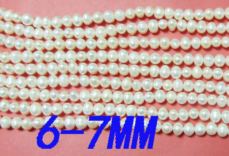 

(6 strands/set) 6-7 mm 100% freshwater pearl LOOSE BEADS 15"