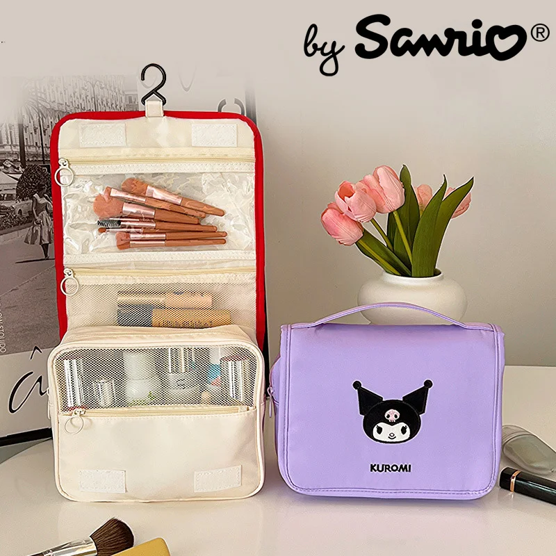 

Sanrio Hello Kitty Kuromi My Melody Cosmetic Bag Cartoon Hook Waterproof Portable Large Capacity Cosmetic Bag Toiletry Bag