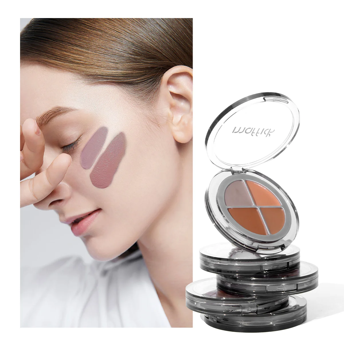 4-color iron box concealer blush cream matte highlight contour makeup all-in-one palette 4
