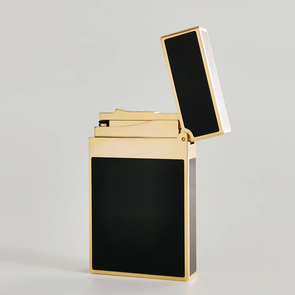 Dunant Brass Lighter Black Lacquer Butane Gas Tobacco Cigar Cigarette Smoking Gadgets Gentleman Male Fathers' Day Gifts butane gas lighter cigarette lighter