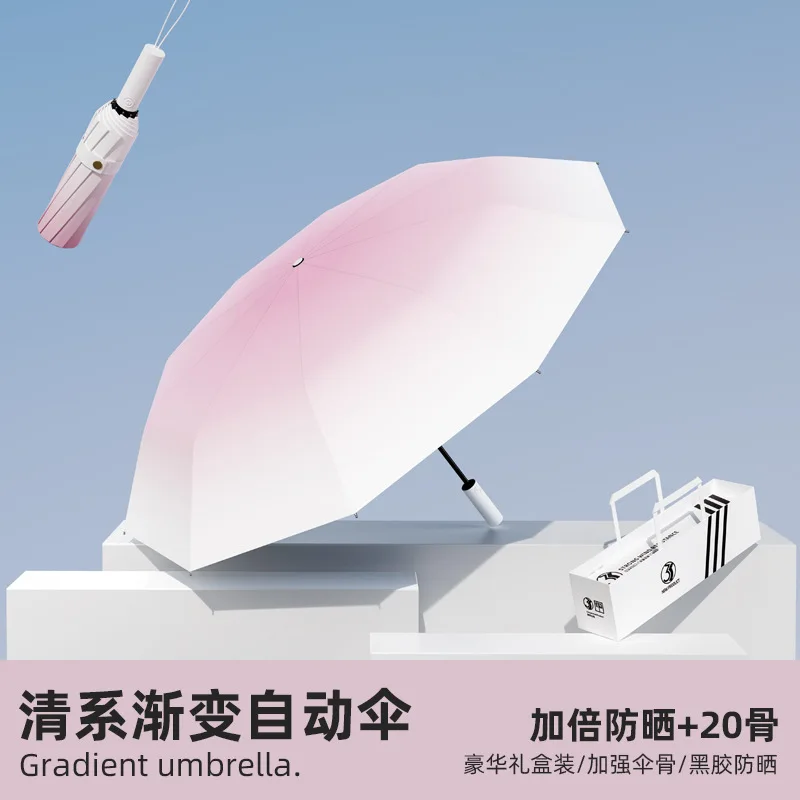 Fully automatic Sun umbrella UV protection dual-purpose Plastic Men's Parasol