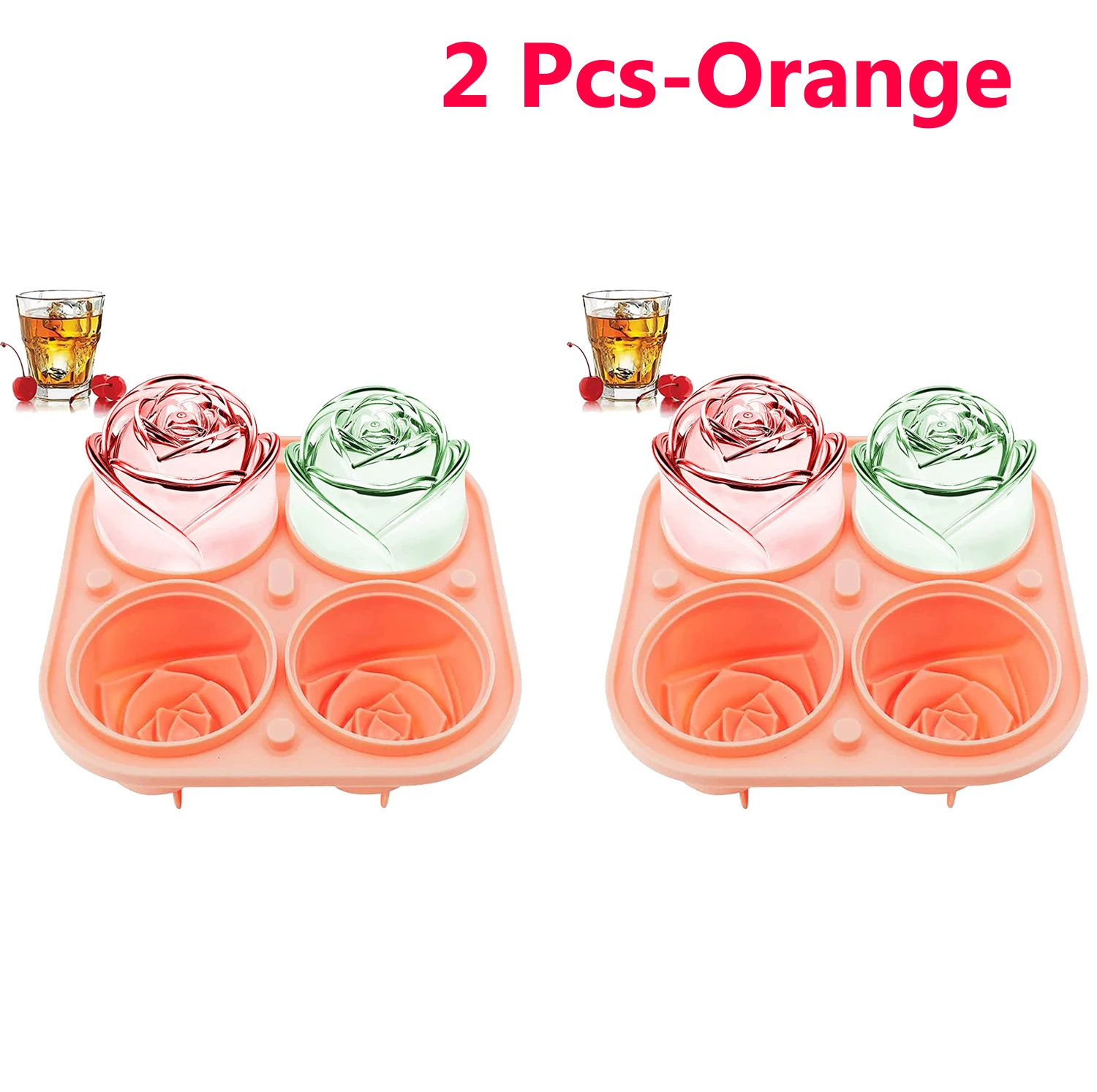 3D Rose Ice Molds 2.5 Inch, Large Ice Cube Trays, Make 4 Giant Cute Flower  Shape Ice, Silicone Rubber DIY Fun Big Ice Ball Maker - AliExpress
