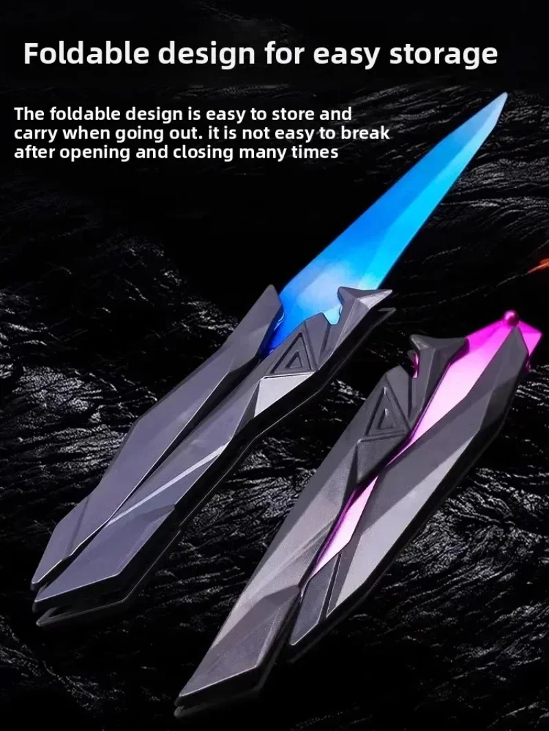 3D-gravierte faltbare Schmetterlingsklinge, Anime-Charakter, Cosplay-Requisiten, Erwachsene und Kinder, Sammlerstück, Geschenk, tragbare Ausrüstung für Cosplay/Gaming – Detail 4