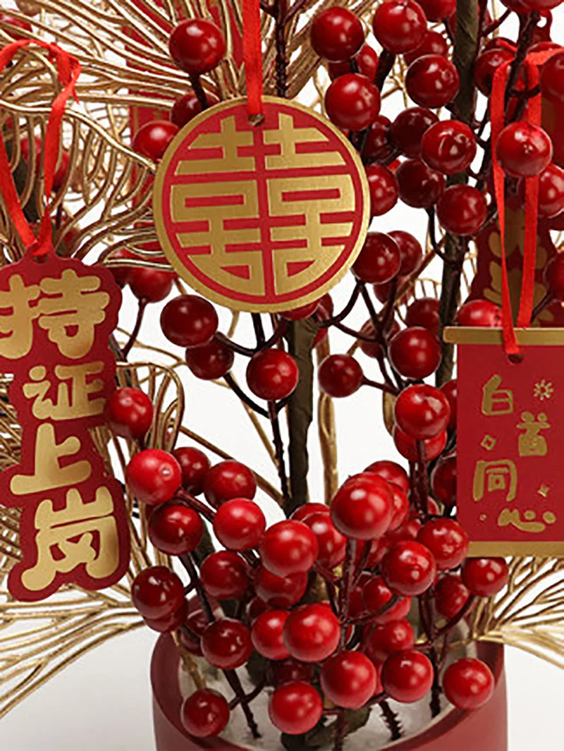 Red Ceramic Vase for Home Decoration, Wedding Festive Decoration, Simple Living Room, Flower Storage, Decorative Ornaments