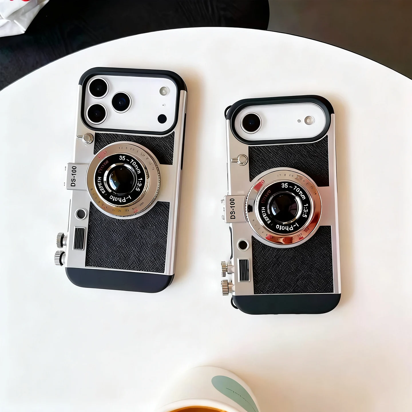 3D Retro Camera Crossbody Phone Case with Shockproof Lanyard