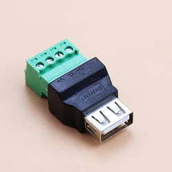 USB 2.0 Type A Male Female Screw Terminal Adapter (4Pin Female)
