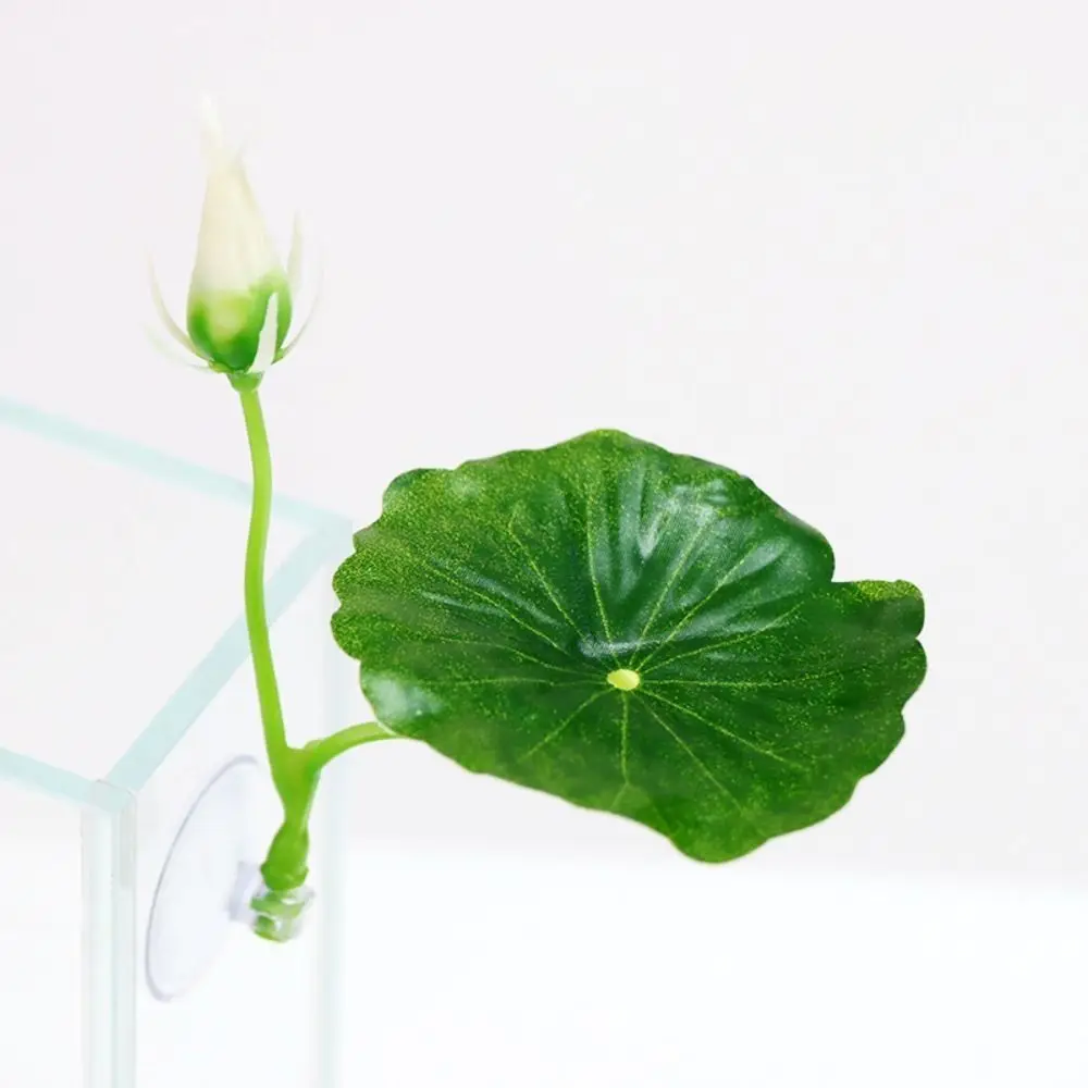 Kunststoff Betta Fisch Rest Blatt Simulierte Lotus Blätter/Künstliche Blatt Saugnapf Betta Fisch Spielen Entspannen Verstecken Blatt – Detail 5
