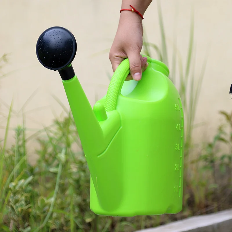 Large Capacity 5L Watering Can Long Spout Portable Manual Irrigation Small Spray Bottle Thickening Plant Watering Pot for Indoor