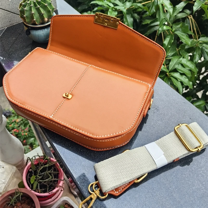 High Quality Wide Strap Women's Crossbody Bag Brand Design Ladies Solid Color Underarm Shoulder Bag Female Small Square Flap