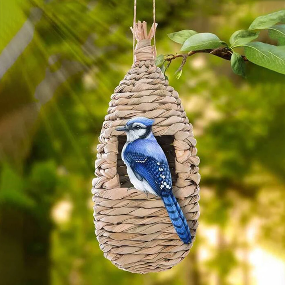 1PC Grass Nest Hand-woven Hibiscus Grass Gourd Bird House bird toy bird cage accessories
