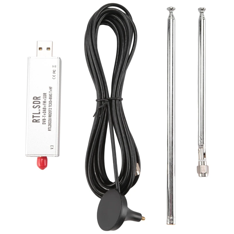 

RTL-SDR R820T2 V3 RTL2832U тюнер + Телескопический антенный тюнер + основание антенны
