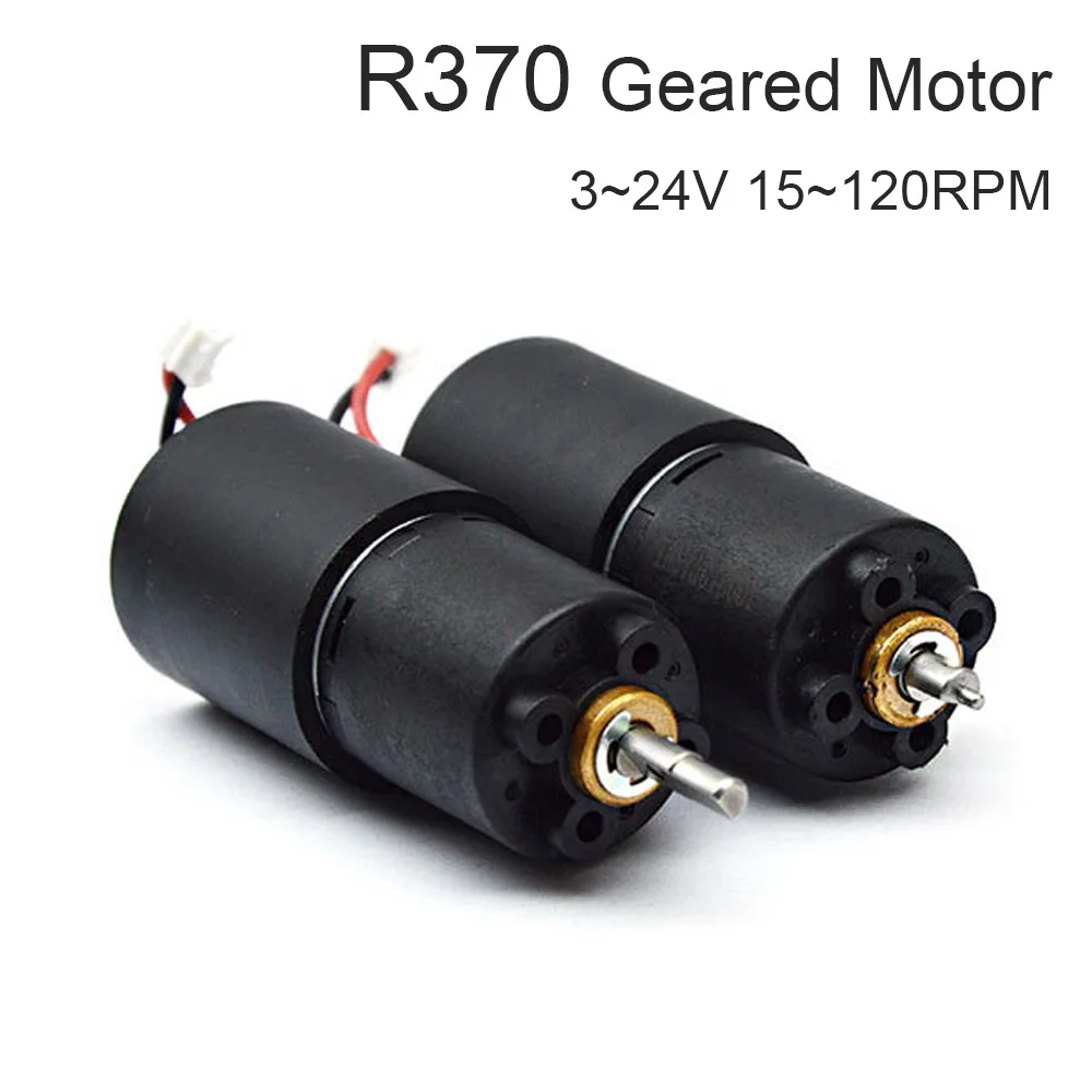 1pc R370 Geared Motor DC3-24V High Torque Multipurpose Reduction Motor for Power Generation Experiment,R370 Geared Motor 2 Sizes