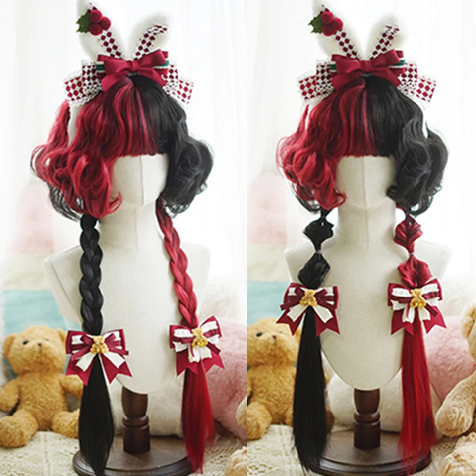 Synthetic Black White Cosplay Wig for Women Daily Party