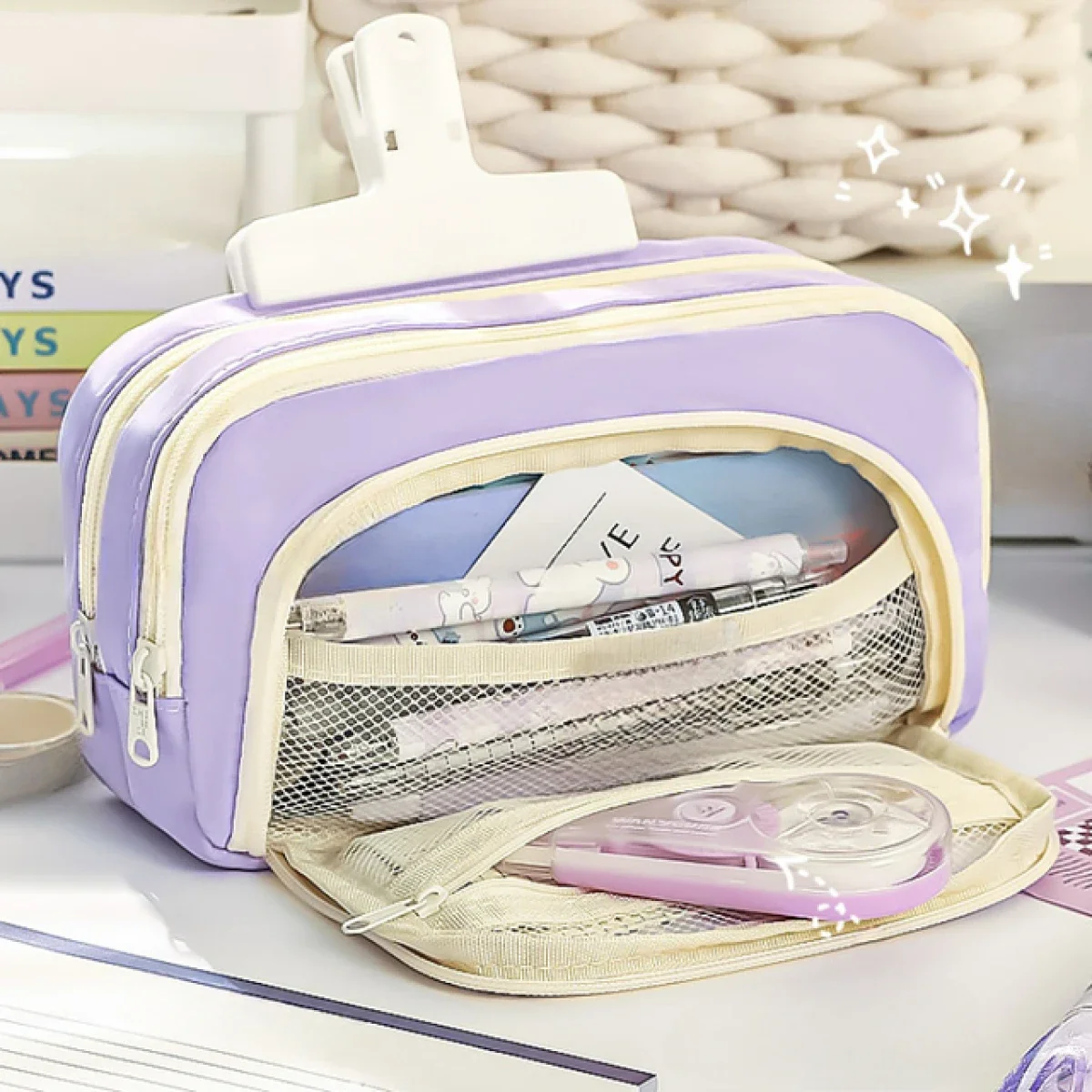 Spacious Multi-Layer Pencil Case & Makeup Organizer Bag