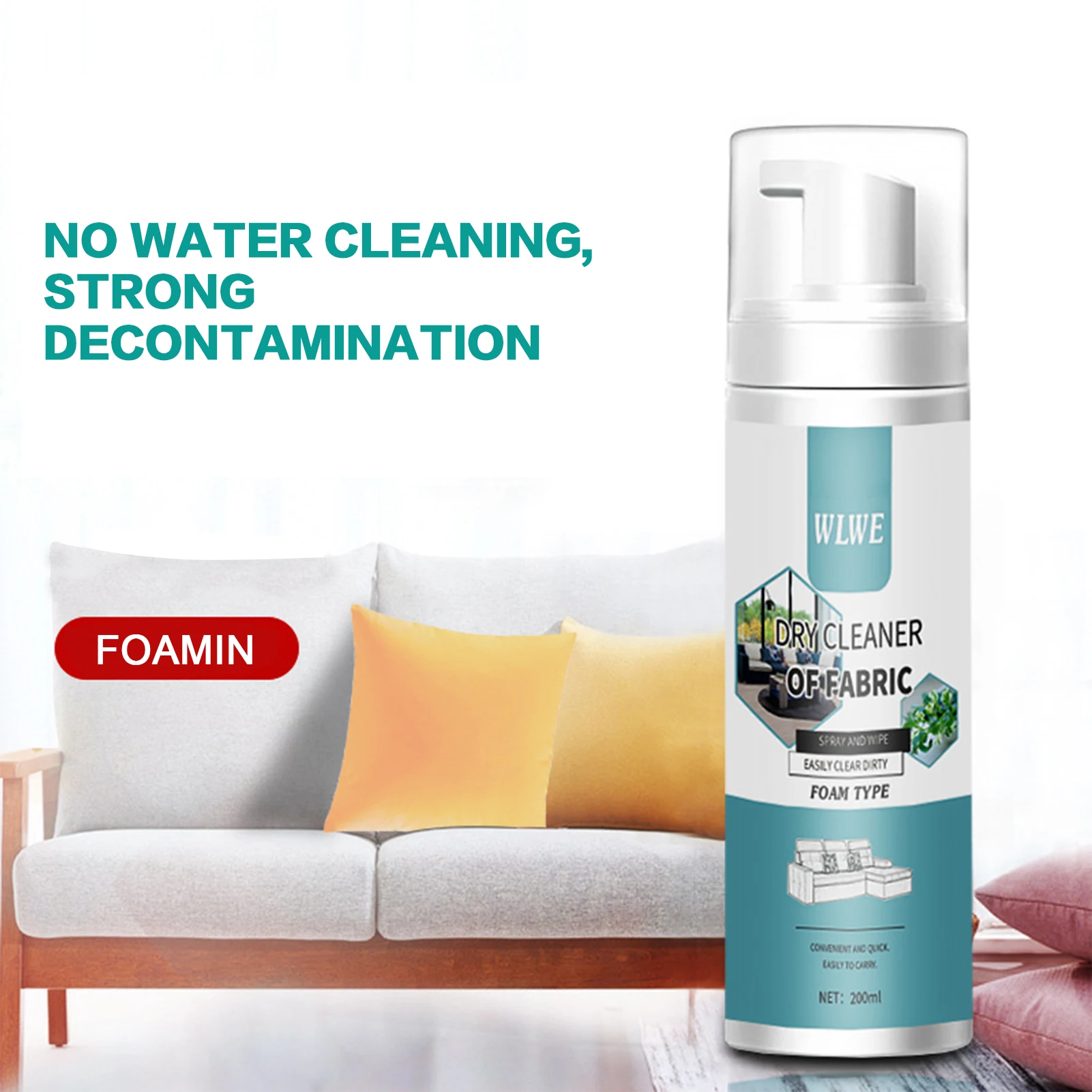 200ml Fabric Sofa Cleaning Foam Cleaner High Cleaning Performance Foam Detergent For Gentle Stain Removal on Woolen Fabrics