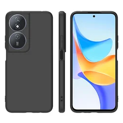 Sleek Black Matte Silicone Case for Honor X7B 4G 5G (Black)