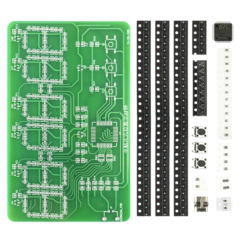 DIY Electronic Kits electronic kit Clock Full Chip Six-digit Self Assembly and Soldering Components