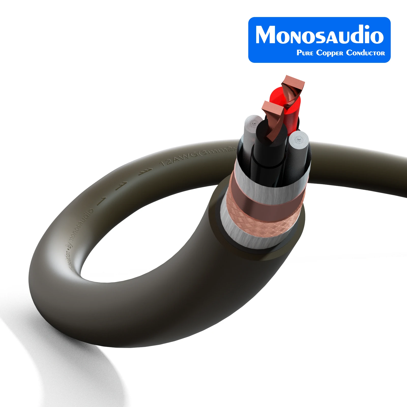 Monosaudio S805 Twist Lautsprecherkabel aus massivem Kupfer, mehrere OFC versilberte DIY-Lautsprecherkabel – Detail 5