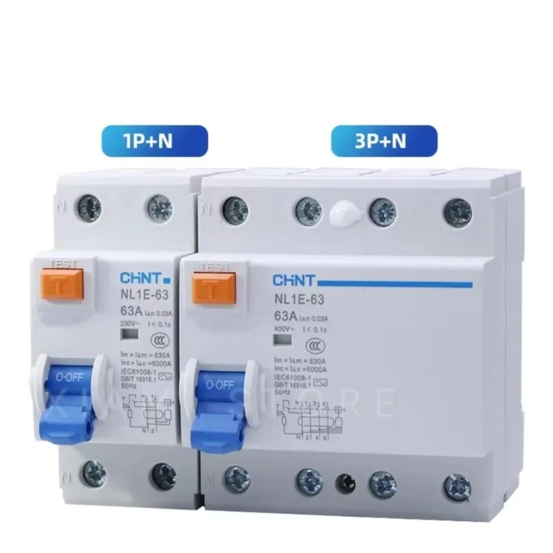 CHINT NL1E 63/3P+N/1P+N Residual Current Leakage Circuit Breaker 6000A