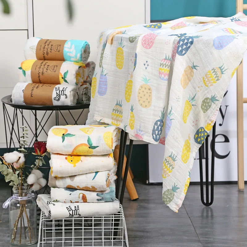 Children's Gauze Bath Towel Cartoon Blanket Baby Blanket Printed Newborn Pure Cotton Children's Quilt